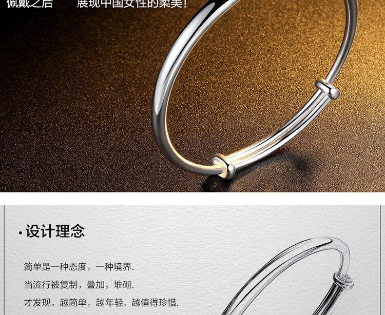 Brazalete romántico de Plata de Ley 925 para mujer, joyería hecha a mano