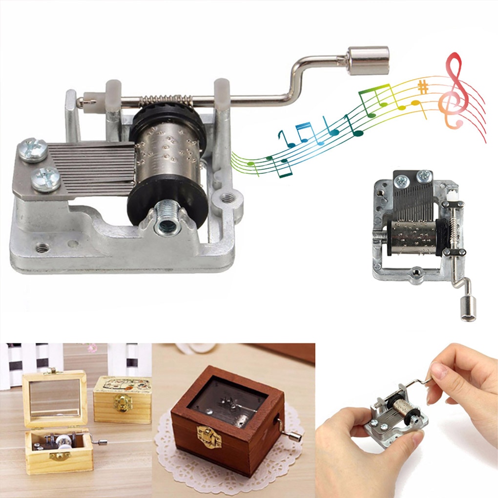 18-tones Music Box Mini Hand Cranking Metal Mechanical Musical Movement DIY Music Box Crafting Parts