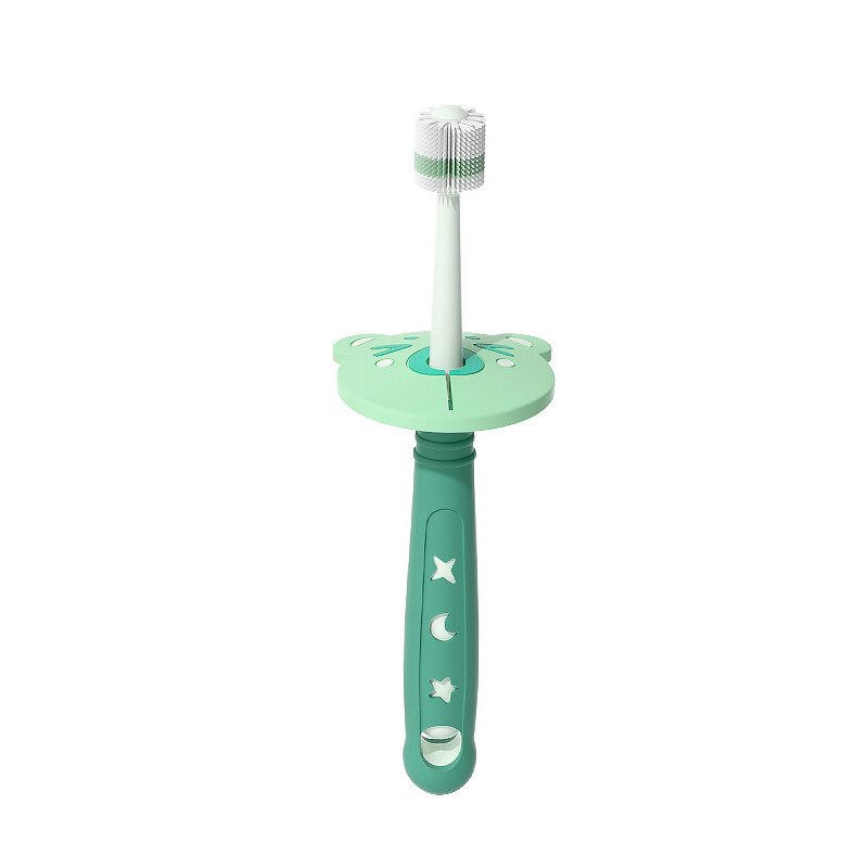 Spazzolino da denti per bambini bitable Silicone a 360 gradi pulizia per bambini spazzolino da denti Nano denti per bambini strumento per la cura orale setola morbida per 1-6 anni: Green