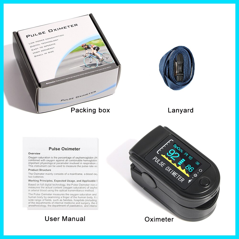 RZ Fingertip Pulse Oximeter Blood Oxygen SPO2 PR Saturimetro with Sleep Monitor Portable Pulse Oximeter