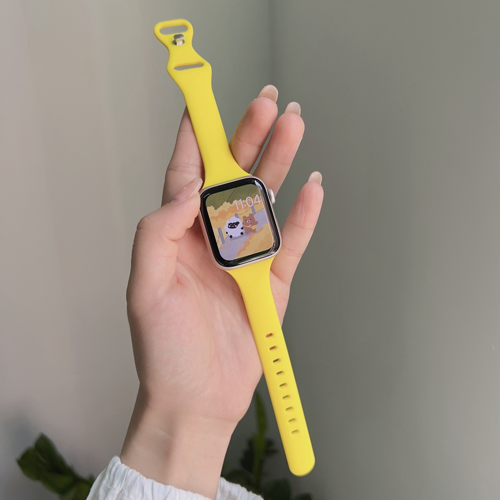 Siliconen sport Voor apple watch band vrouwen Ultra 49mm serie 9-8-7 41mm 45mm correa 44mm 40mm armband voor iwatch 6 5 4 SE Band: YELLOW / 15Mm