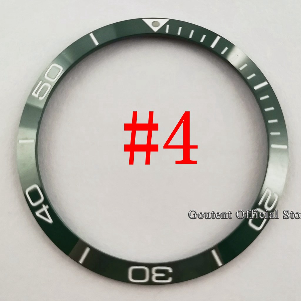 Goutent 39.2mm horlogebezel inzetstuk blauw/zwart/groen keramische bezel ring herenhorloges vervangende accessoires: Goud