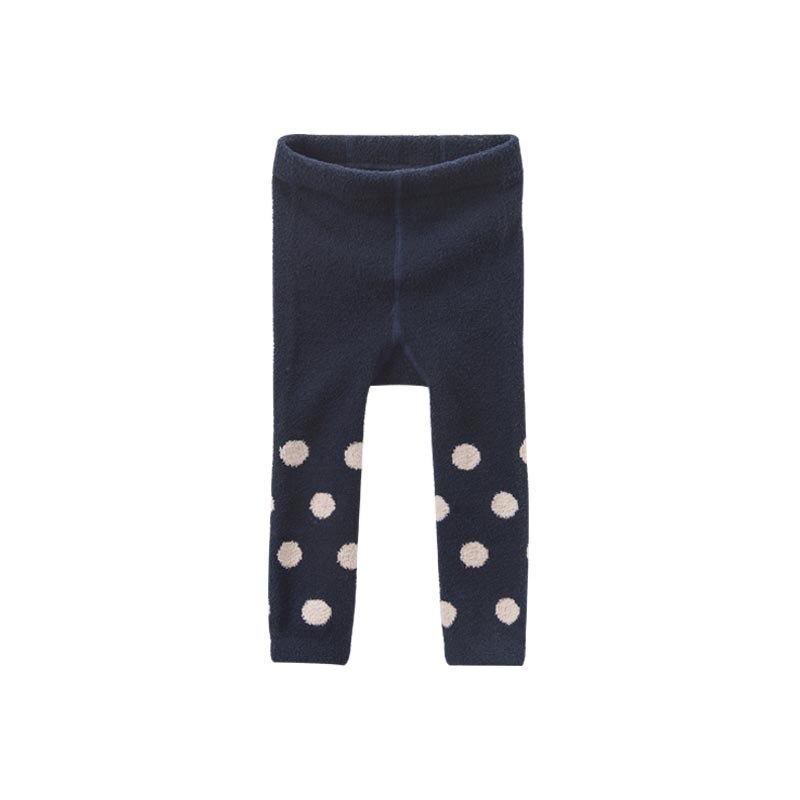 Db6290 dave bella hösten spädbarn bebis flickor lolita prickar leggings barn leggings: Marin / 7t