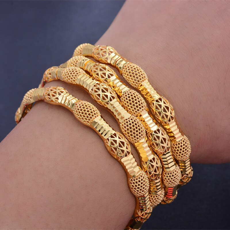 4Stck Gold Farbe Armreifen Für Frauen Mittleren Östlichen Schmuck Neue Arabischen/Dubai Gold Farbe Armreifen Armbinde Schmuck Können öffnen Armreifen