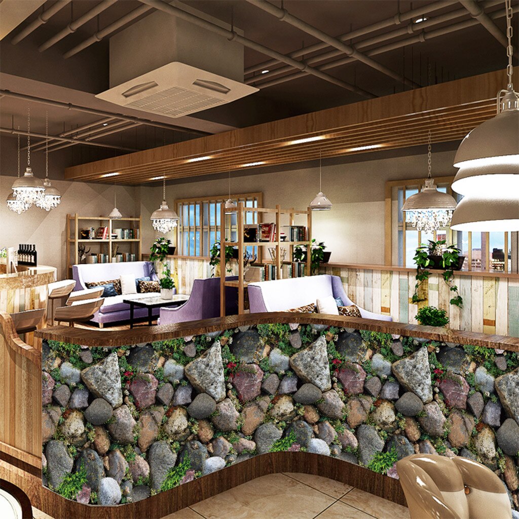 Waterproof Stone Brick Wall Sticker Self adhesive Wallpaper Home Decor Wall Art Decal for Living Room Bedroom Bathroom Kitchen