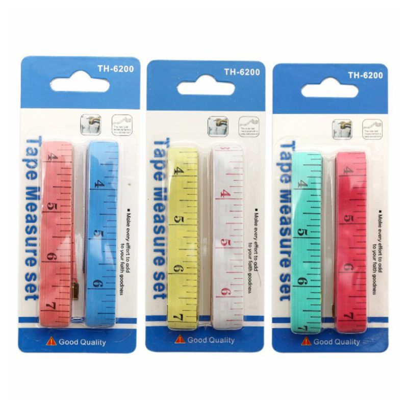 2pcs/set 1.5m Body Measuring Ruler Sewing Tailor Tape Soft Mini Rulers Centimeter Meter Dressmaking