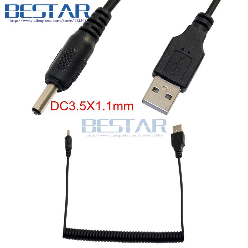 USB 2.0 A Male to DC JACK 2.0x0.6mm 2.5x0.7mm 3.0x1.1mm 3.2x0.9mm 3.5x1.1mm 3.5 x 1.35mm 5V 2A Power Spring Cable 1m: DC 35x11