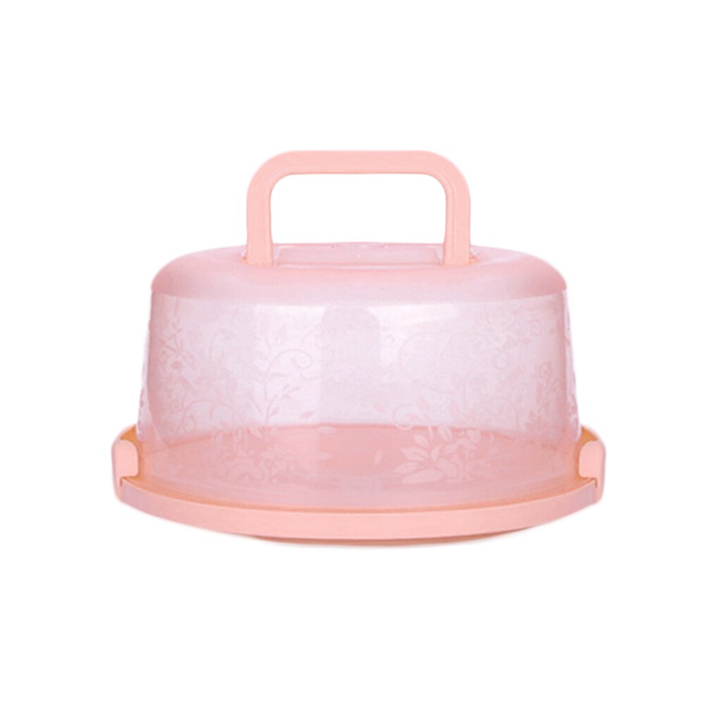 Caja de plástico para almacenamiento de pasteles, contenedor de silicona, caja de tazas portátil, accesorios de cocina, estante de cubierta de pastelería: Rosa