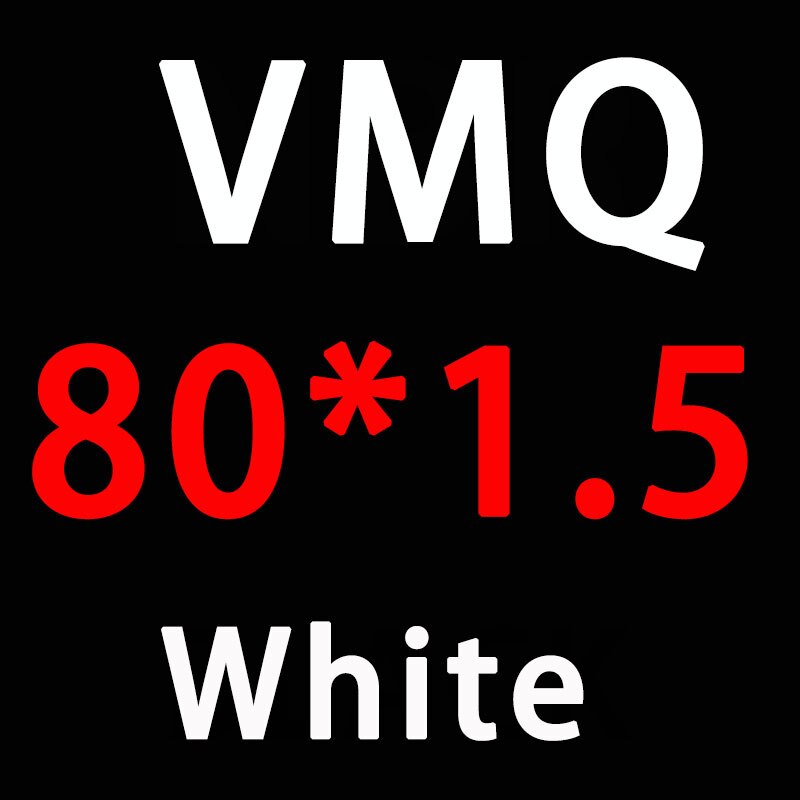 Vit silikonring silikon/vmq o ring 1.5mm tjocklek  od52/55/60/65/70/72/75/80mm o ring tätning gummipackning eller brickringar: Od80mm