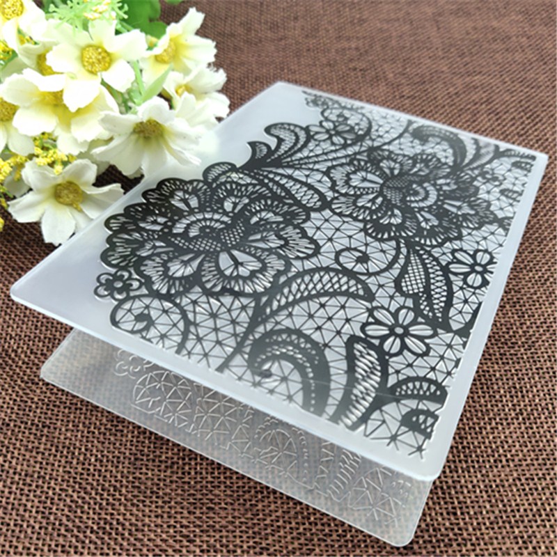 Blommor tryck diy plast embossing mappar för diy scrapbooking pappershantverk/korttillverkning dekorationstillbehör