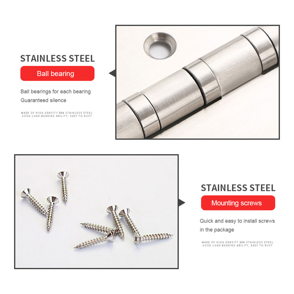 2Pcs 4 Inch Hinges Furniture Hinges Door Hinge Stainless Steel