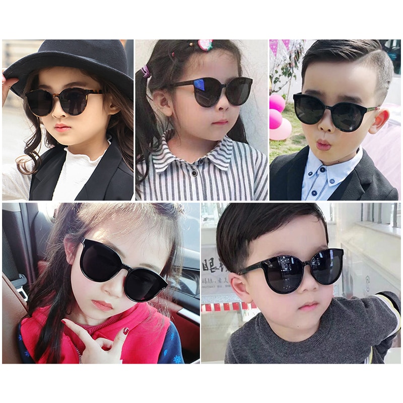 Elbru børn firkantede solbriller smukke drenge søde piger kattebriller til vintage børn baby  uv400