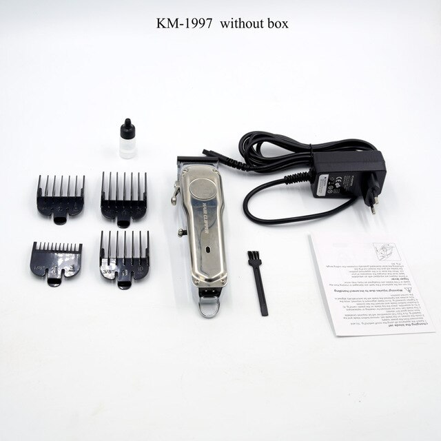 Kemei All-metal Hair Clipper Electric Cordless Hair Trimmer for Men Hair Cutter Hair Cutting Machine Barber KM-1996: 1997 without box / US Plug