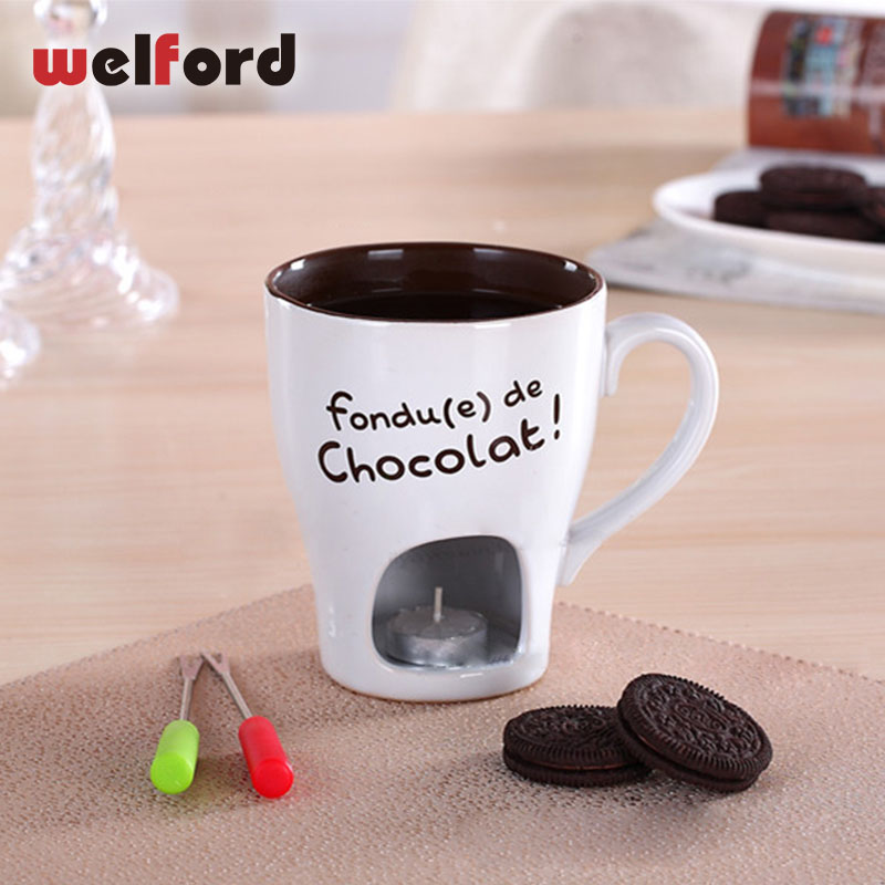 Juego de tazas de cerámica para fondue de chocolate, portavelas de porcelana, recipiente para derretir salsa, calentador de bufé, fuente de queso, fabricante de helados: 05
