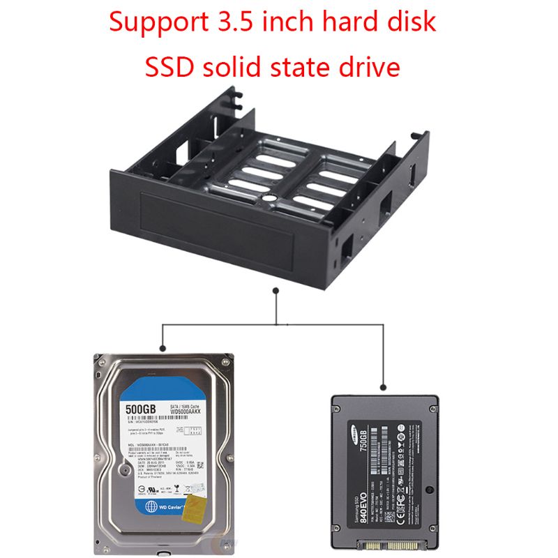 ABS Plastic 5.25inch Optical Drive Position to 3.5 inch 2.5 inch SSD Bracket Dock Hard Drive Holder For PC Enclosure