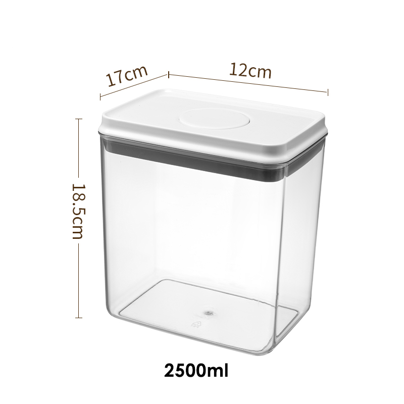 Press Open Clear Plastic Food Storage Box with Pop Up Lid Moisture-Proof Grains Container Cereals Jar Kitchen Pantry Organizer: MULTI