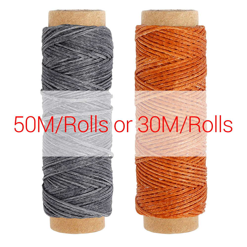 24/10Colors Flat Waxed Thread 50/30M Leather Sewing Thread DIY Hand Work Leather Thread Set For Leather Wallet Bag Shoes Repair