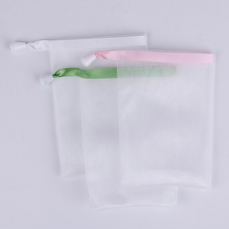 5 stk / lot bade rengøringshandsker hængende nylon sæbe mesh taske net til skummende rengøring bad sæbe net