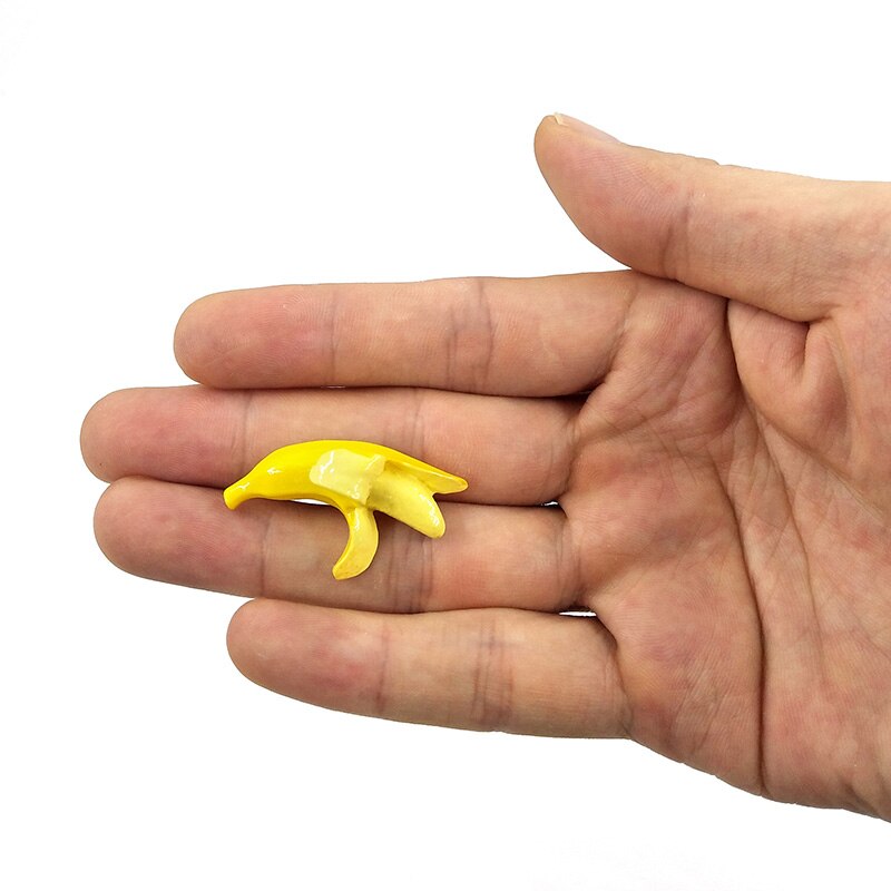 10 stks Simulatie Banaan Miniatuur Beeldje Cartoon Fruit Pretend play Voedsel Keuken Speelgoed Poppenhuis DIY Accessoires Baby Cadeau