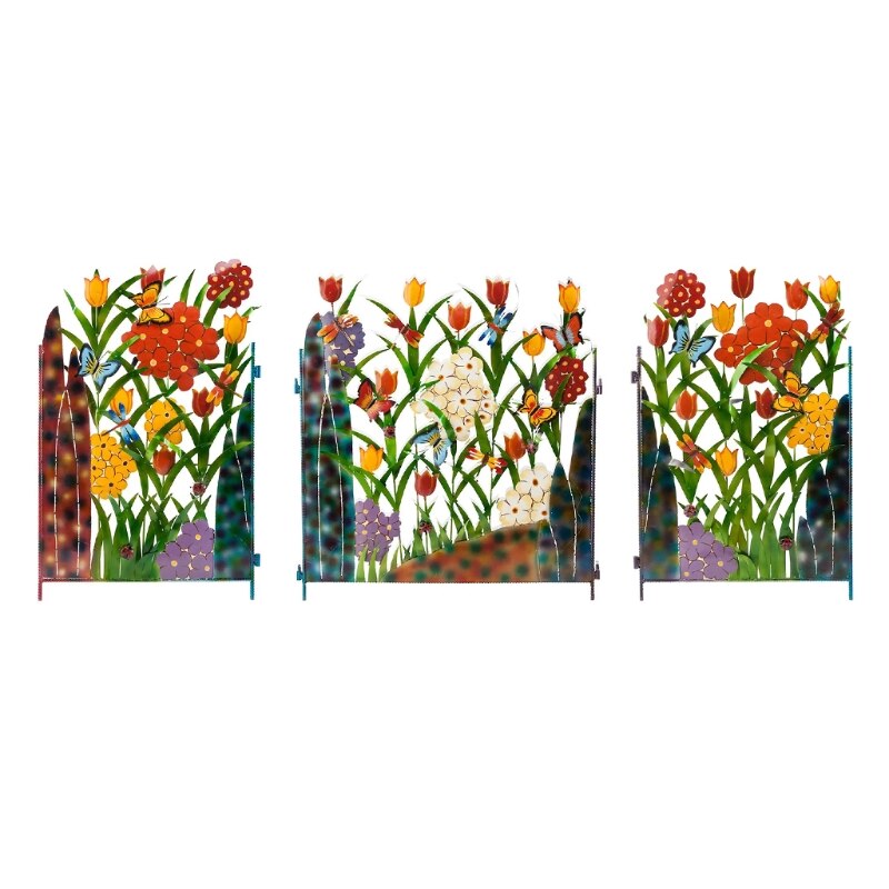 Valla de arte del hierro para jardín, cerca de decoración del hogar, borde de bordes, cuadro de paisaje artesanal, cama de flores, ornamento de jardín