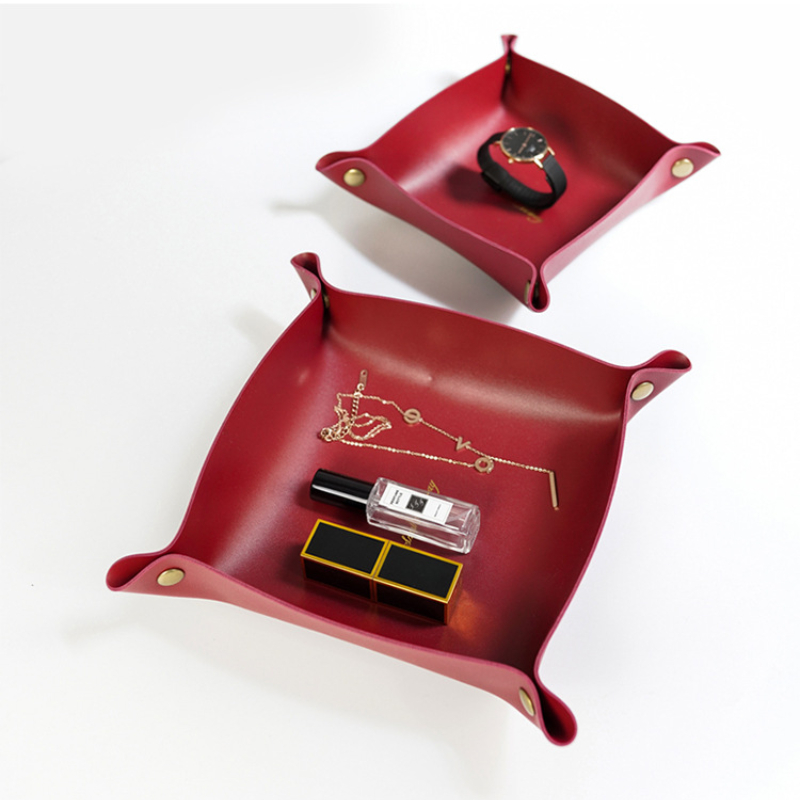 nordisch Stil Leder Ablage Schreibtisch-Organizer Für Schlüssel Schmuck Kosmetische Lagerung Kasten Klapp Organizer Hause Dekoration