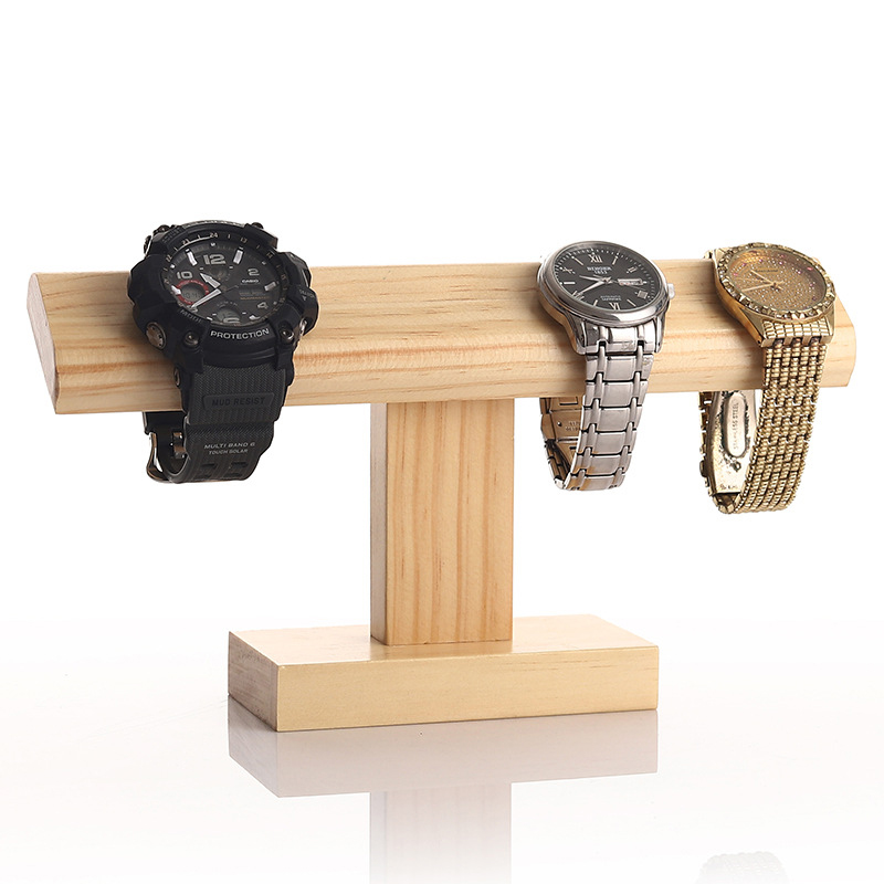 Inclined Display Solid Wood Watch Display Rack Hand Jewelry Display Rack Bracelet Hanging Display Props: Varnish-B