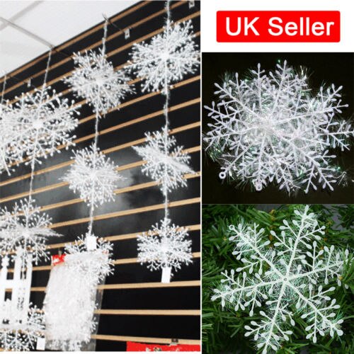 30Pcs 11Cm Sneeuwvlokken Decoratieve Hangers Opknoping Decoratie Xmas Tree Ornament Sneeuwvlokken Voor Kerst Festival Party