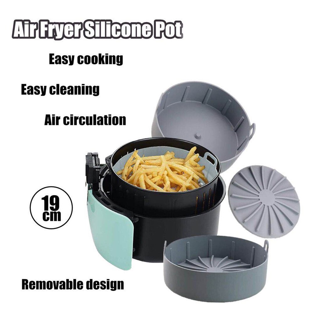 Multifunctionele Lucht Friteuses Oven Pot Siliconen Pot Voor Lucht Friteuse Magnetron Bakken Verwijderbare Hittebestendige Pot Non-stick