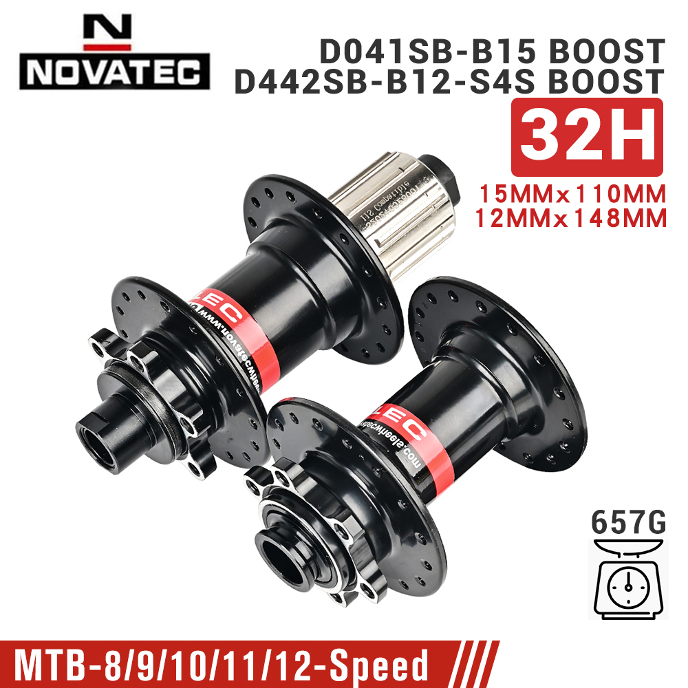 Mozzi MTB Novatec D442 D041 32H BOOST THRU 15/12MM mozzo ruota bicicletta 4 cuscinetti mozzo Mountain Bike per velocità SHIMANO 8/9/10/11/12