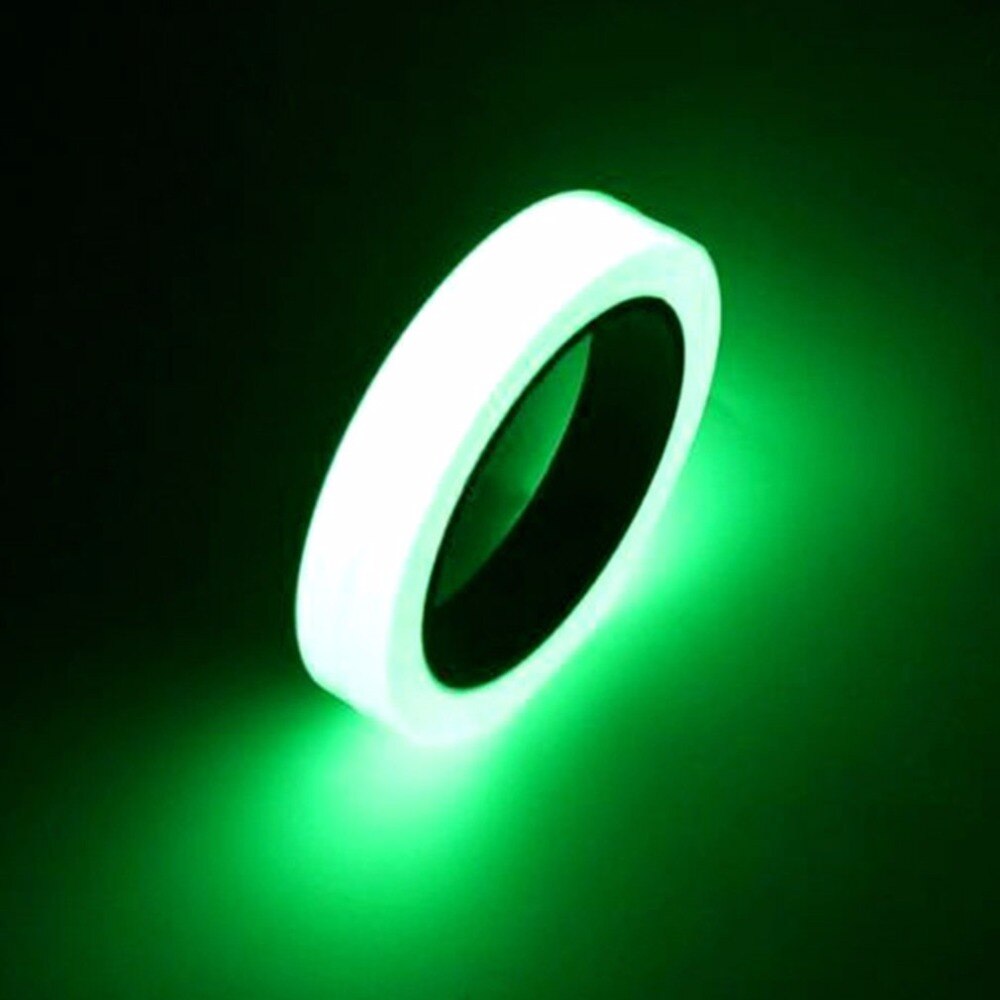 LLPT Glow In The Dark Tape 1" X 33 Ft Self Adhesive Neon Luminous Tape Rechargeable Brightness Fluorescent Sticker Tape For Sport Gears Night Part DIY Craft Color Green (GD133G