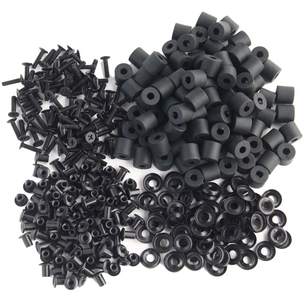 Juego de tornillos Chicago de cabeza plana de poste largo, tuerca de perno con arandela de goma gruesa y avellanada de Metal para funda Kydex DIY: Color verde