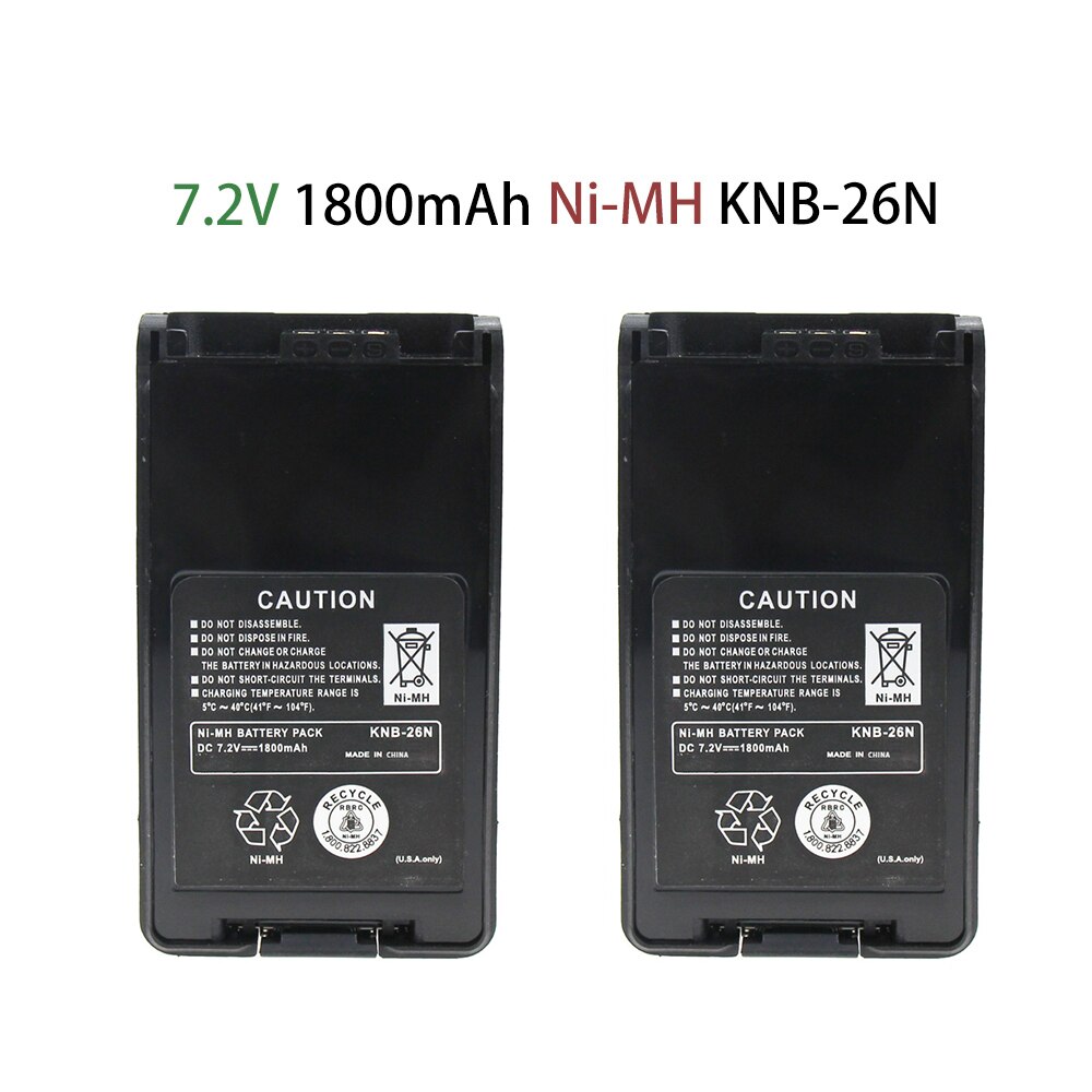 2 Pcs 7,2 v 1800mAh NiCd Zwei-weg Radio Batterie Längere Ersatz für Kenwood KNB-25 KNB-26 KNB-25A KNB-26N TK-2170 TK-3170