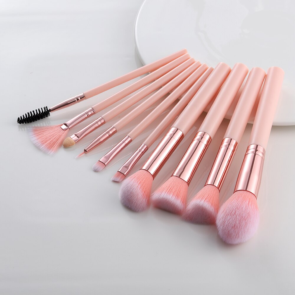 Fld 10 stuks kabuki premium synthetische make-upkwasten foundation poeder blending spons oogschaduw wimpers wenkbrauw make-up kwastenset