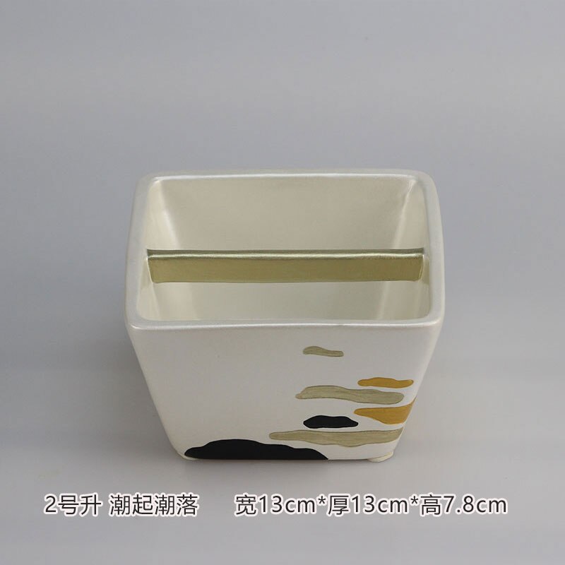 Caja de cerámica nórdica para guardar llaves, para sala de estar, restaurante, Control remoto, objetos pequeños, contenedor de almacenamiento multifuncional, decoración: L-S