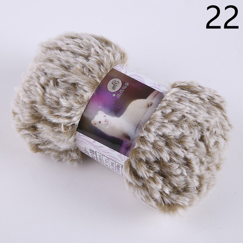 Fil de fausse fourrure en laine de cachemire, 50 g/rouleau, pour tricot à la main, Crochet, pull, fil pour vêtements de bébé, écharpe, fil de vison pelucheux: 22