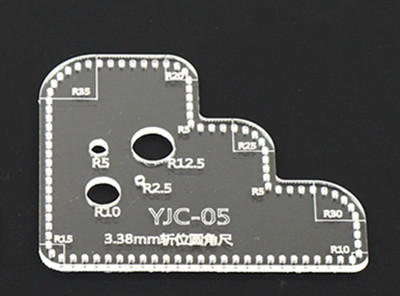 Leer Craft Acryl Snijden Cirkel Hoek Gat Stiksels Stencil Template: YJC-05(3.38mm)