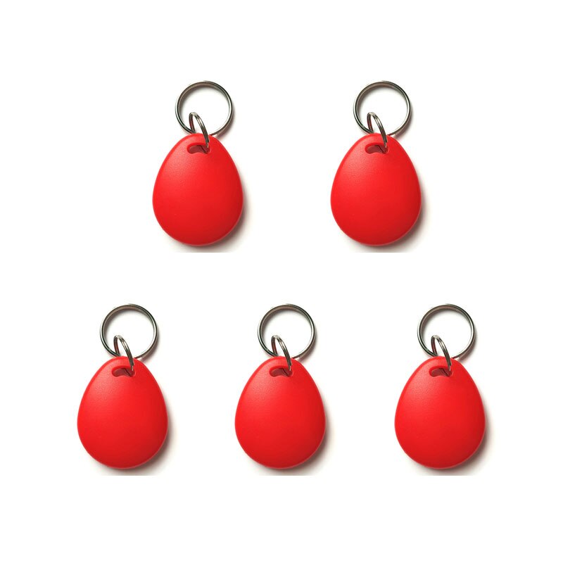 Uid fob 13.56mhz bloco 0 setor gravável ic cartão clone mutável inteligente keyfobs chave tags 1k s50 rfid controle de acesso: 5pcs Red