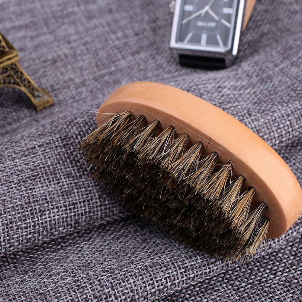 Mannen Scheerkwast Set Varkenshaar Draagbare Kapper Natuurlijke Baard Borstel Kam Schaar Voor Gezichtsreiniging Styling Tool