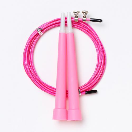 3m Adjustable Speed Jump Rope Skipping Rope For Boxing Fitness Skip Workout Training With Carrying Bag Spare Cable: Pink