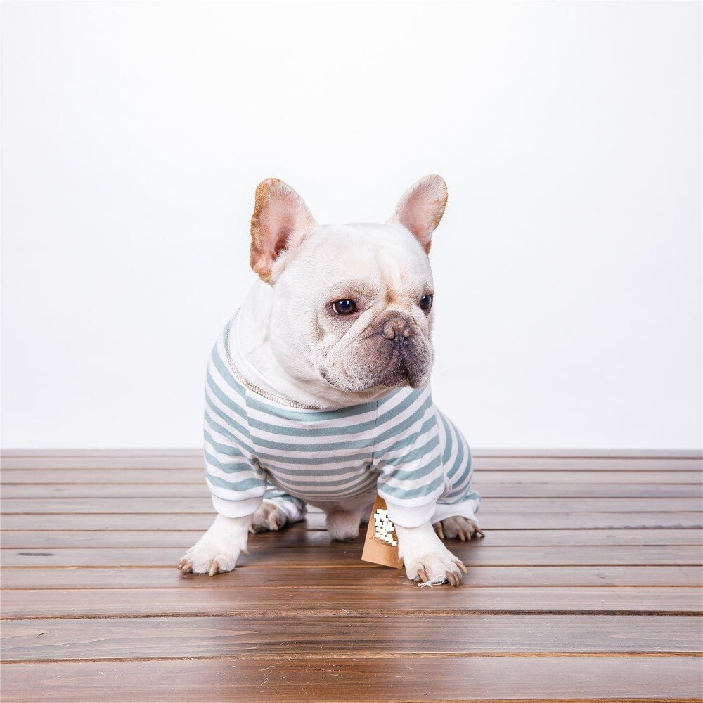 Hund Kleidung Gesamt-spielanzug Entzückende Haustier Gestreiften Pyjama 100% Baumwolle Yorkie Malteser Pudel Hause Tragen Französisch ziehen
