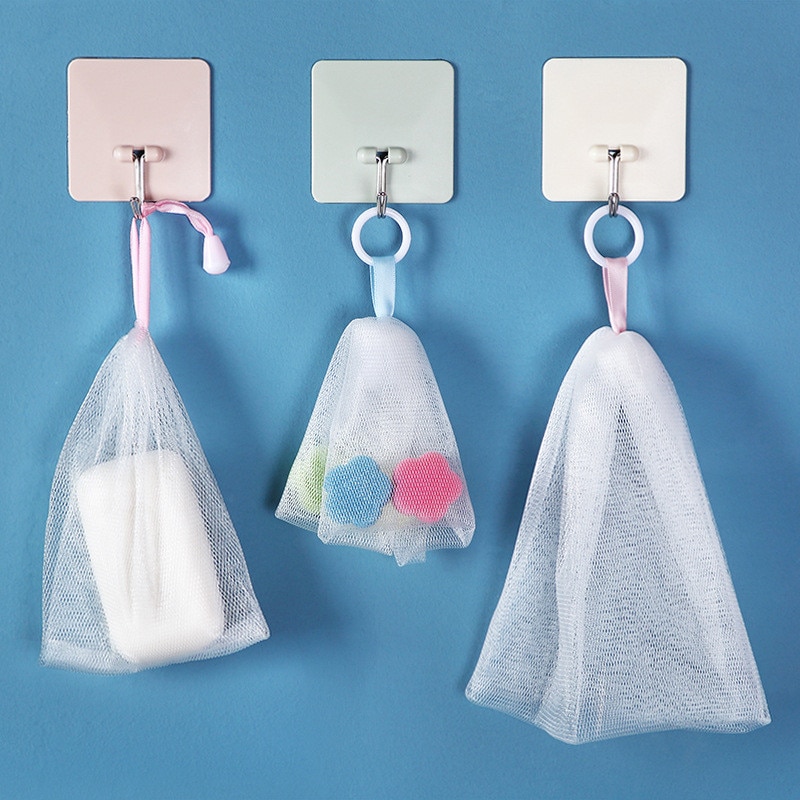 Facial Body Bath Cleansing Foam Suds Bubbles Maker Net Mesh Bag Cleanser Soap Saver Face Washing Tools Bathroom Accessory