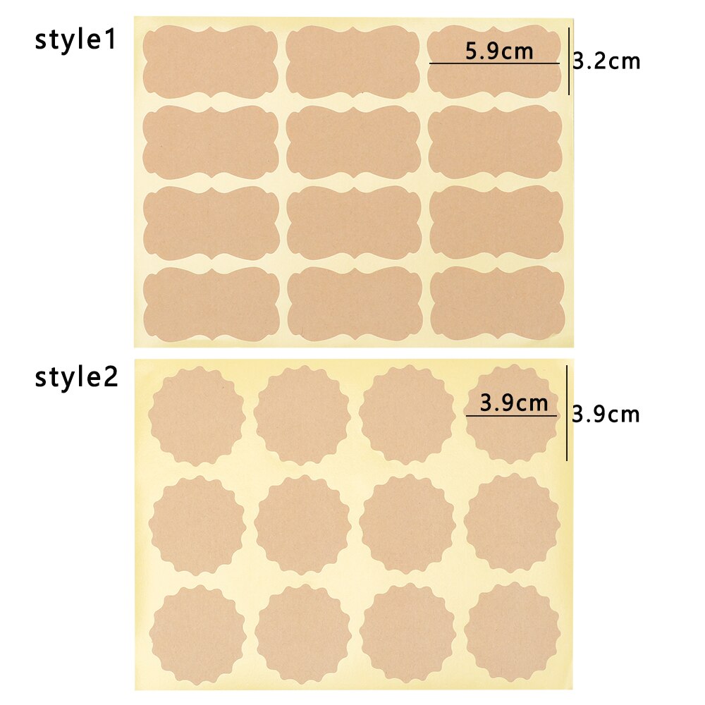 Håndlavede etiketter klistermærker blank vintage tag selvklæbende emballage sæler slik tags kage bagning forsegling klistermærke diy