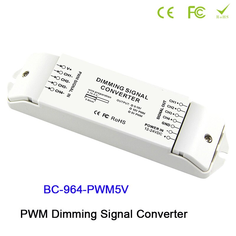 DC12V-DC24V Led Pwm Dimmen Signaal Converter 0-10V Analoge Signa * 4CH /5V Pwm * 4CH/10V Pwm * 4CH Uitgang Pwm Dimmen Signaal Controller