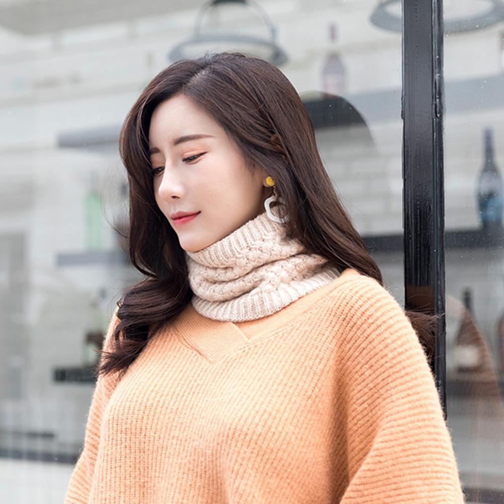 Women Winter Wrap Ring Thick Warm Soft Breathable Knitting Scarf Neckerchief