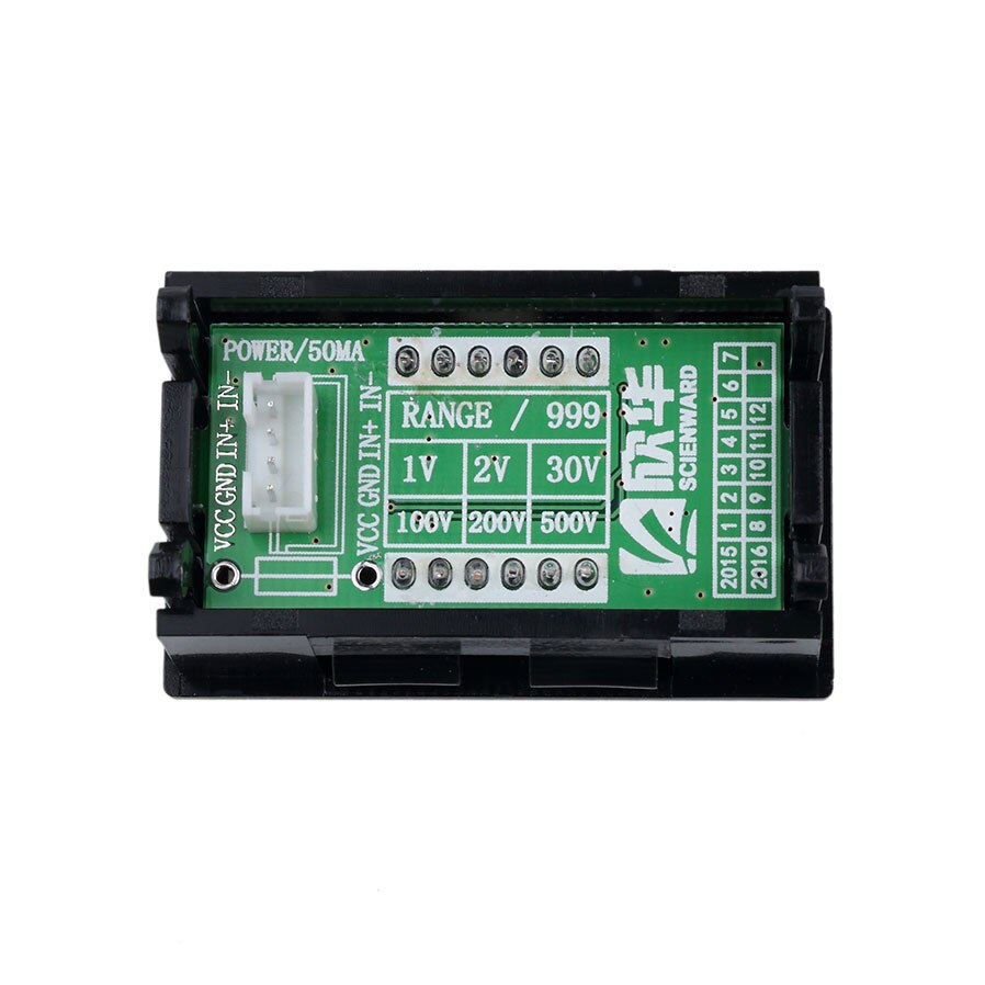 Rode Led Panel Meter Digitale Voltmeter Elektrische Instrumenten Met Twee-Draad Elektrische Instrument Voor Motorfiets Auto