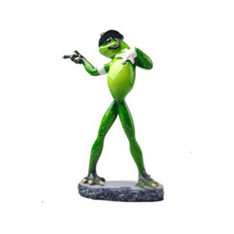 Modern Home Decoration Accessories Bizarre Dancing Frog Ornaments Statue Sculpture Resin Funny Frog Statue Home Decoration: 002