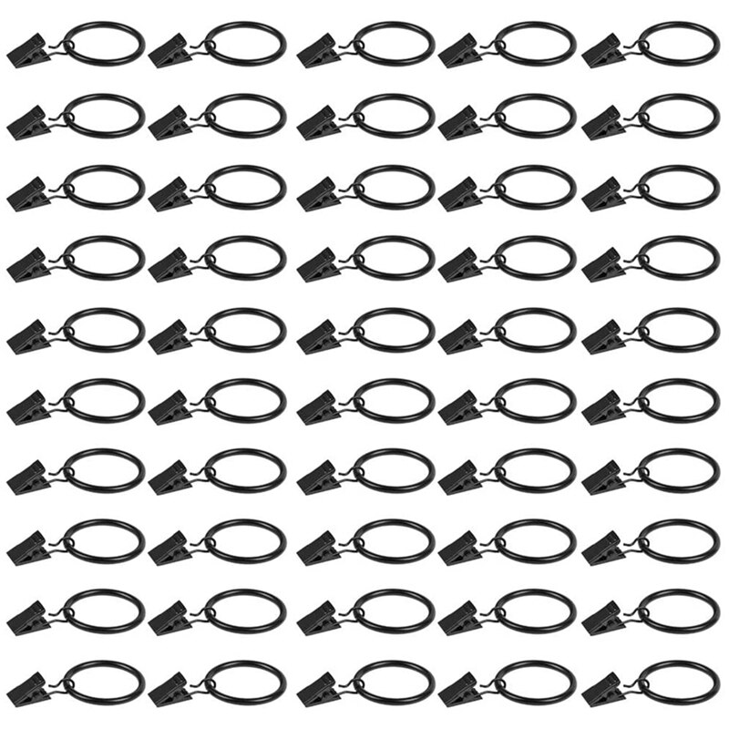 Draperie Ringen Met Clips Gordijn Rod Clips, Gordijn Ringen Met Clips Decoratieve Draperie, ringen Met Gordijn Clips 50 Stuks: Default Title