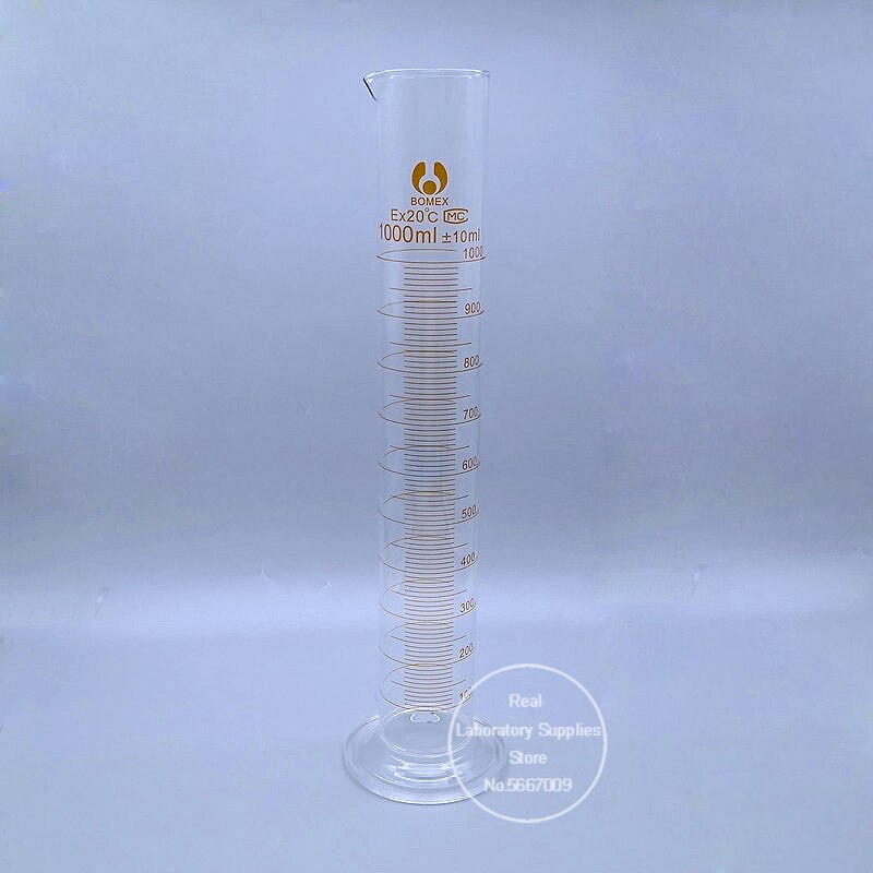 1PC 1000ml Laboratory Scaled Measuring cylinder Graduated Glass Measurement Container Lab Supplies