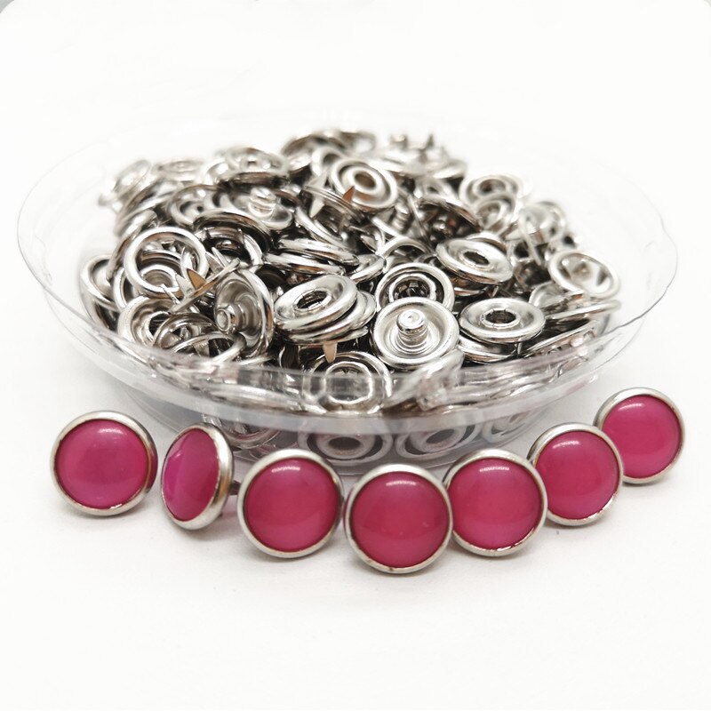 20 Sets Van Milieuvriendelijke Parel 10 Mm Hollow 8 Kleur Metalen Messing Gesp Gesp Knop Kinderen