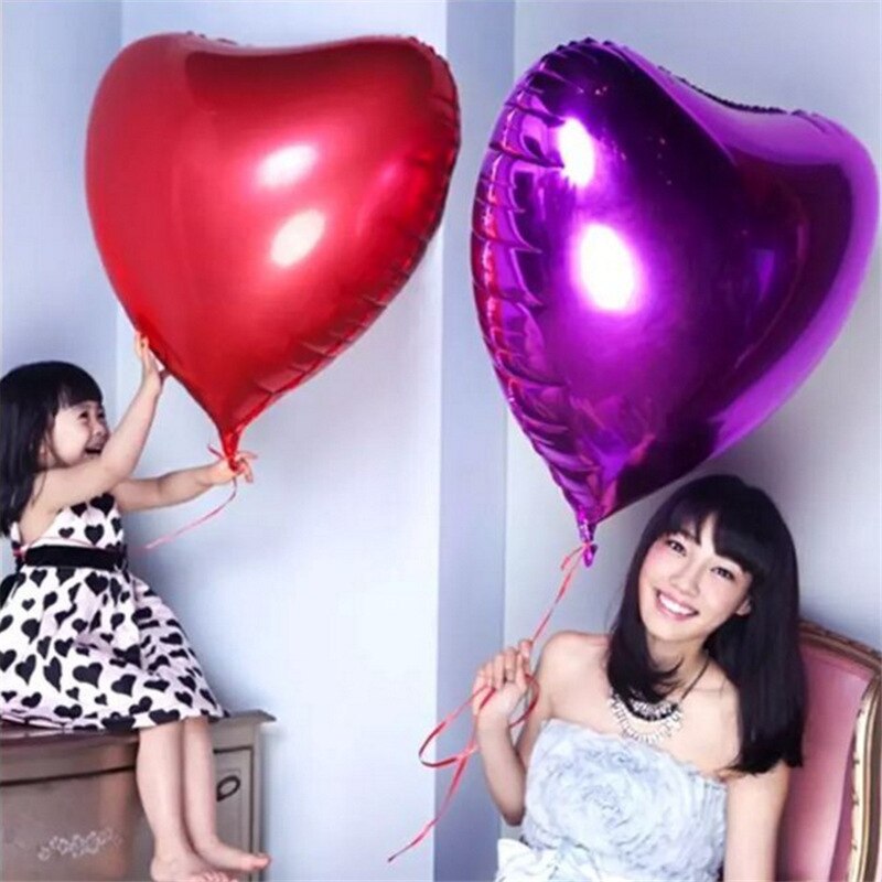 36 tommer 10 stk hjerte kjærlighet ballonger oppblåsbar folie ballong bryllup valentin dag dekorasjoner helium ballong jeg elsker deg globos